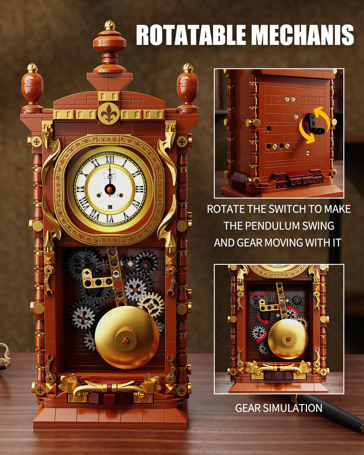 Amazon.com: TGL TYCOLE Vintage Pendulum Clock Building Block